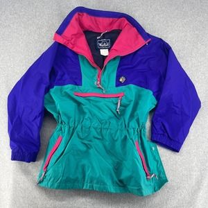 Woolrich Woman Sigmet Gear Pullover Windbreaker M Color Block Sea Jade Vtg 90's